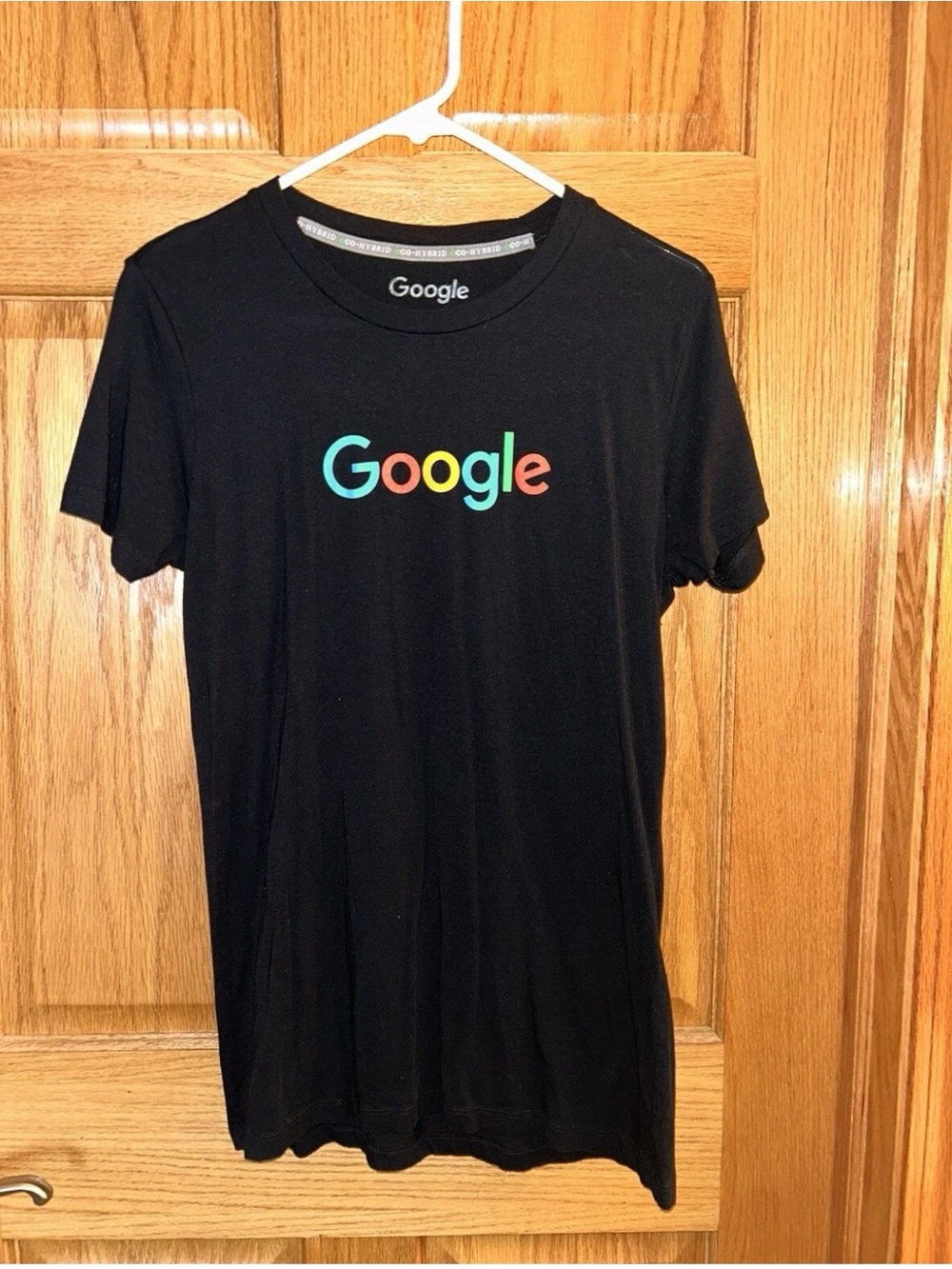 google Black Crewneck Tee with White Logo